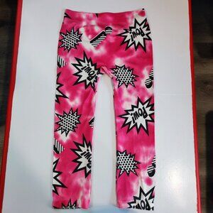NOBO No Boundaries leggings crop pink POW pattern women's junior size M (7/9)